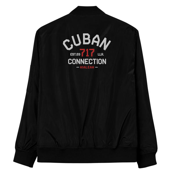 Clásico White & Red Embroidered Bomber Jacket