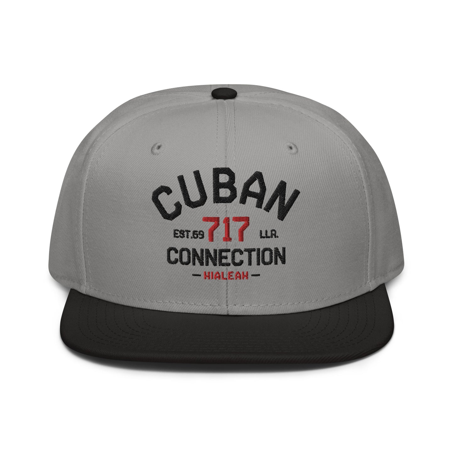 Clásico Black & Red Embroidered Logo Snapback Hat