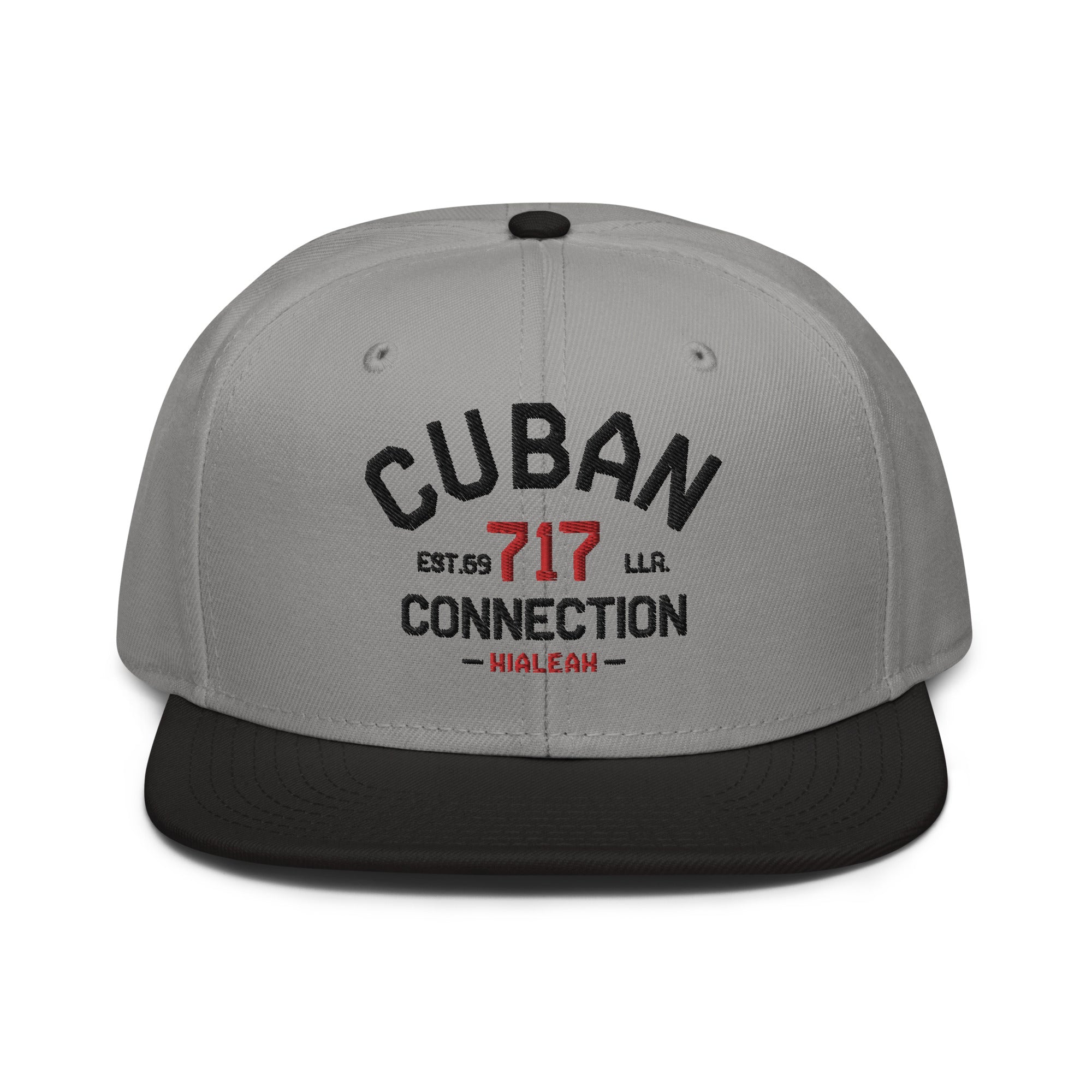 Clásico Black & Red Embroidered Logo Snapback Hat