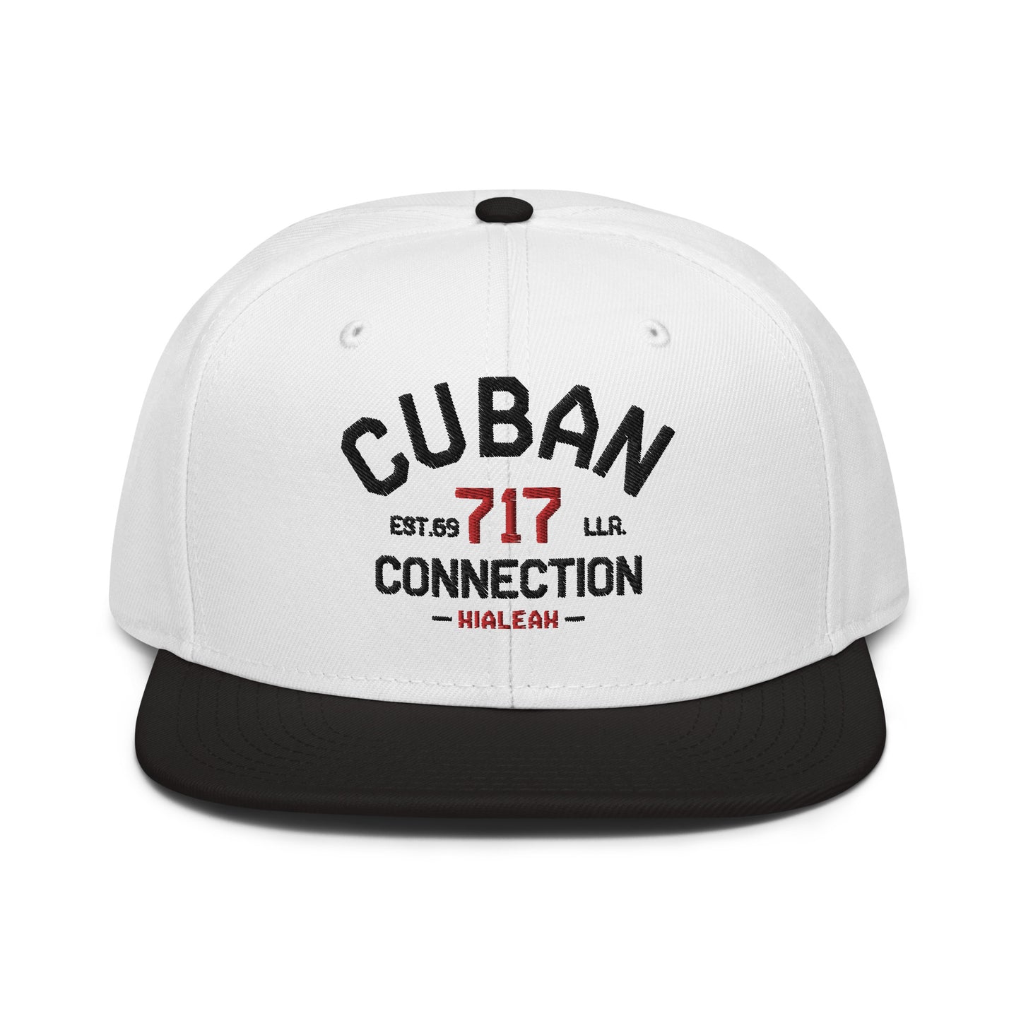 Clásico Black & Red Embroidered Logo Snapback Hat