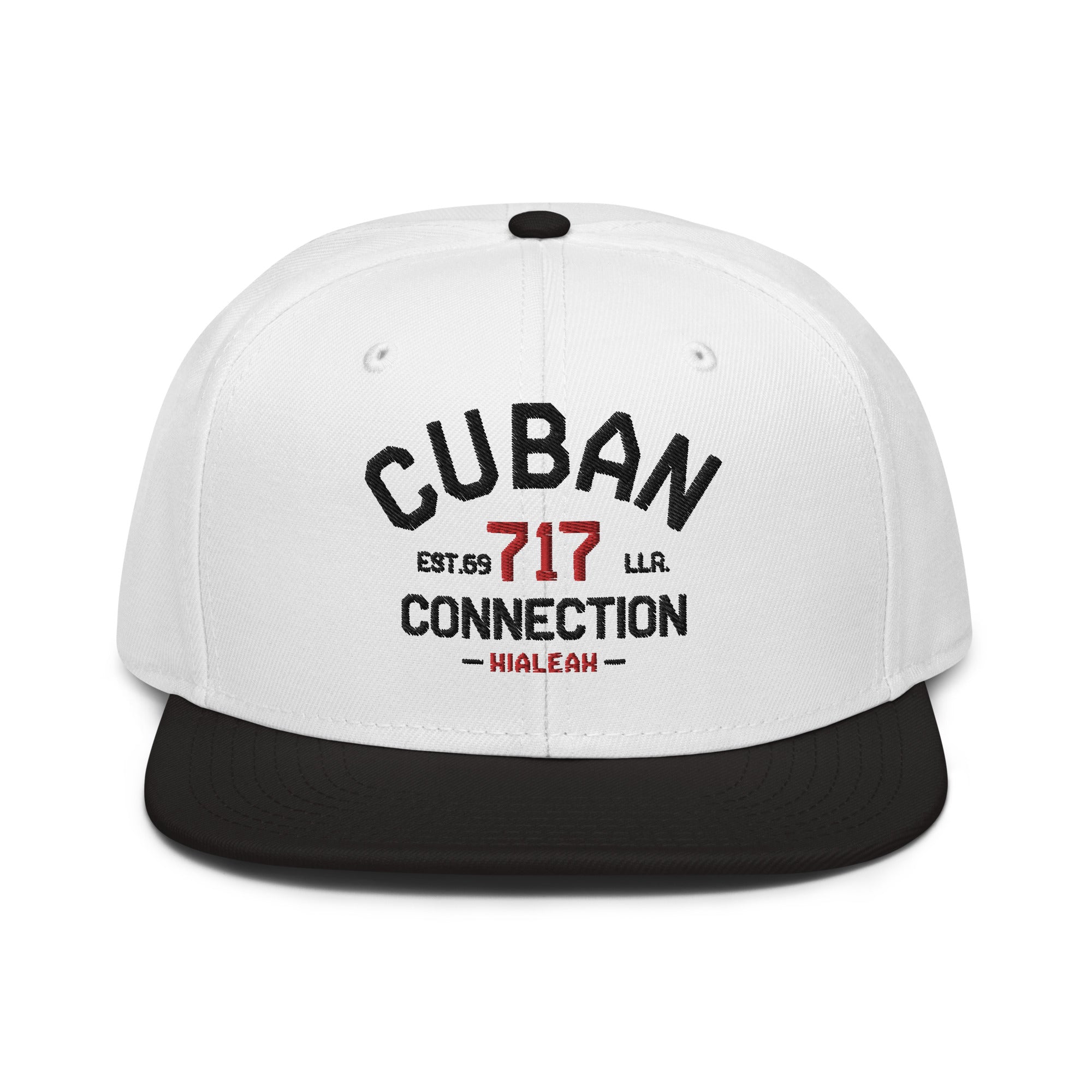 Clásico Black & Red Embroidered Logo Snapback Hat