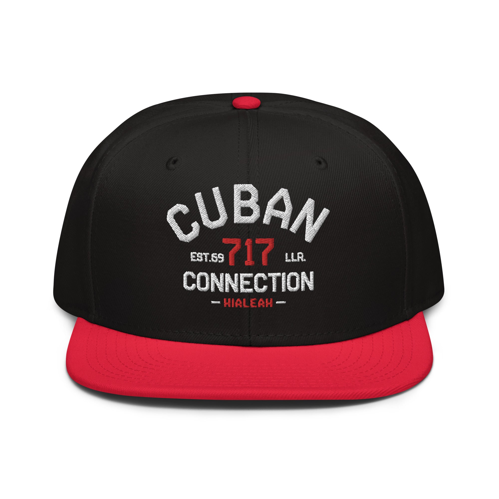 Clásico White & Red Embroidered Logo Snapback Hat
