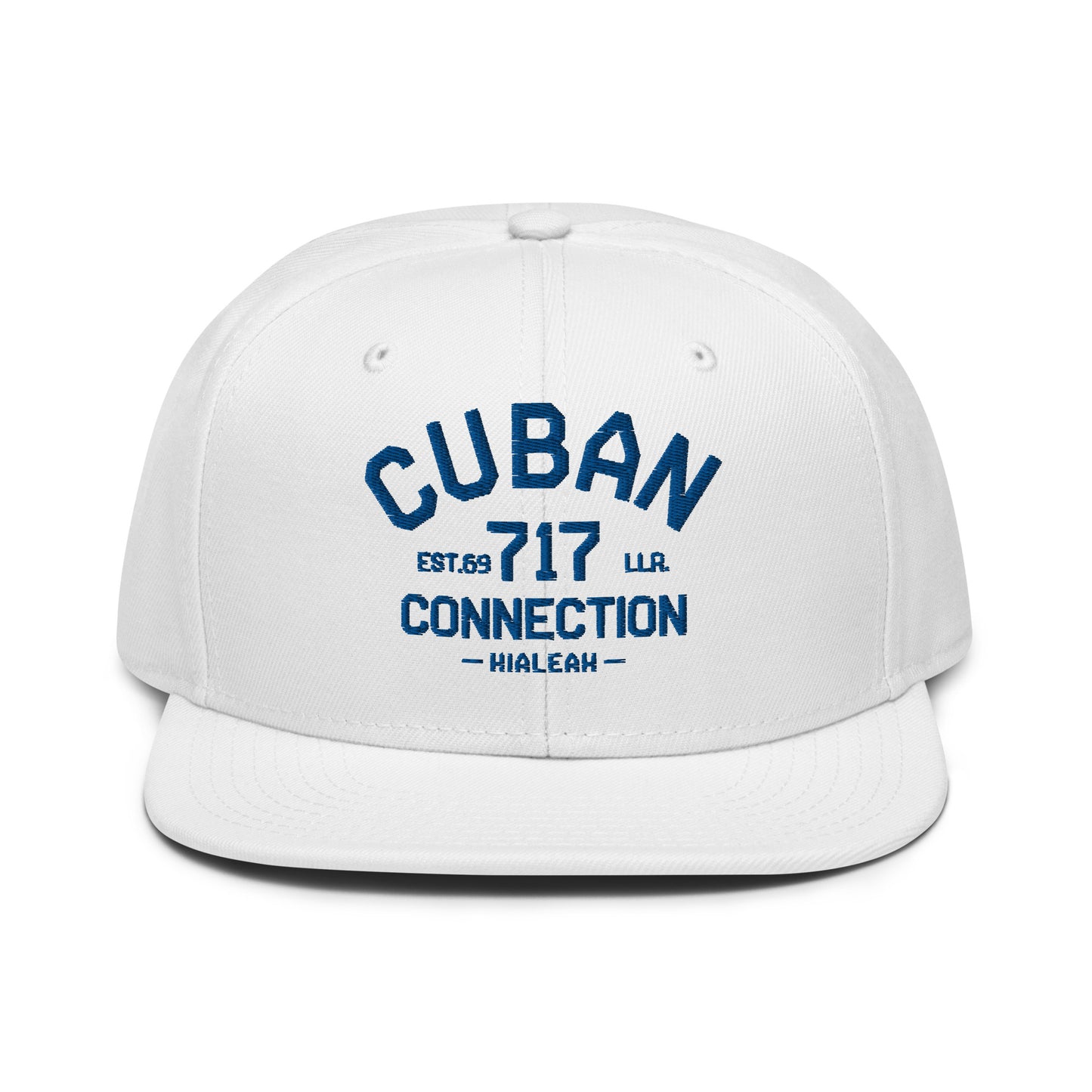 Clásico Navy Blue Embroidered Logo Snapback Hat