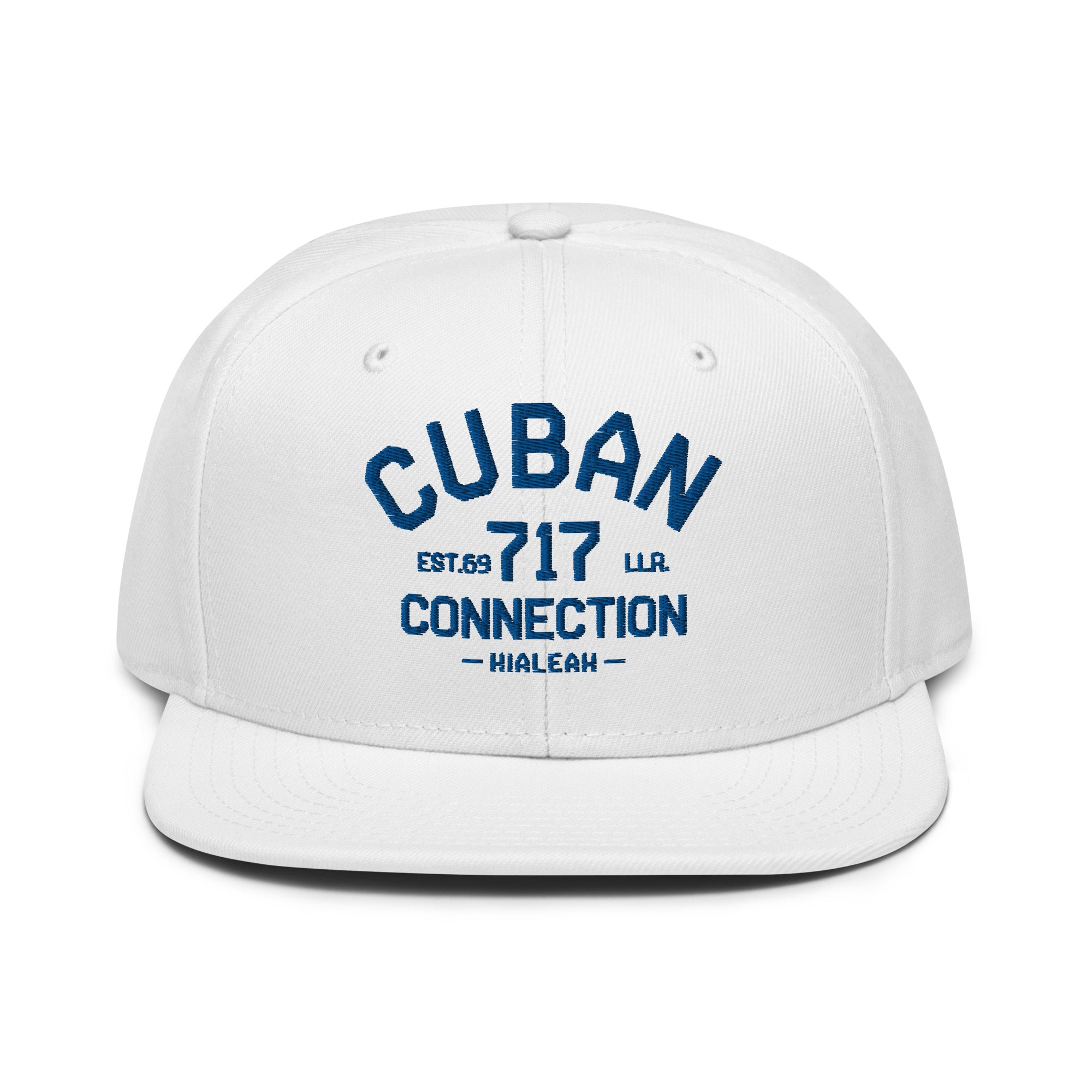 Clásico Navy Blue Embroidered Logo Snapback Hat