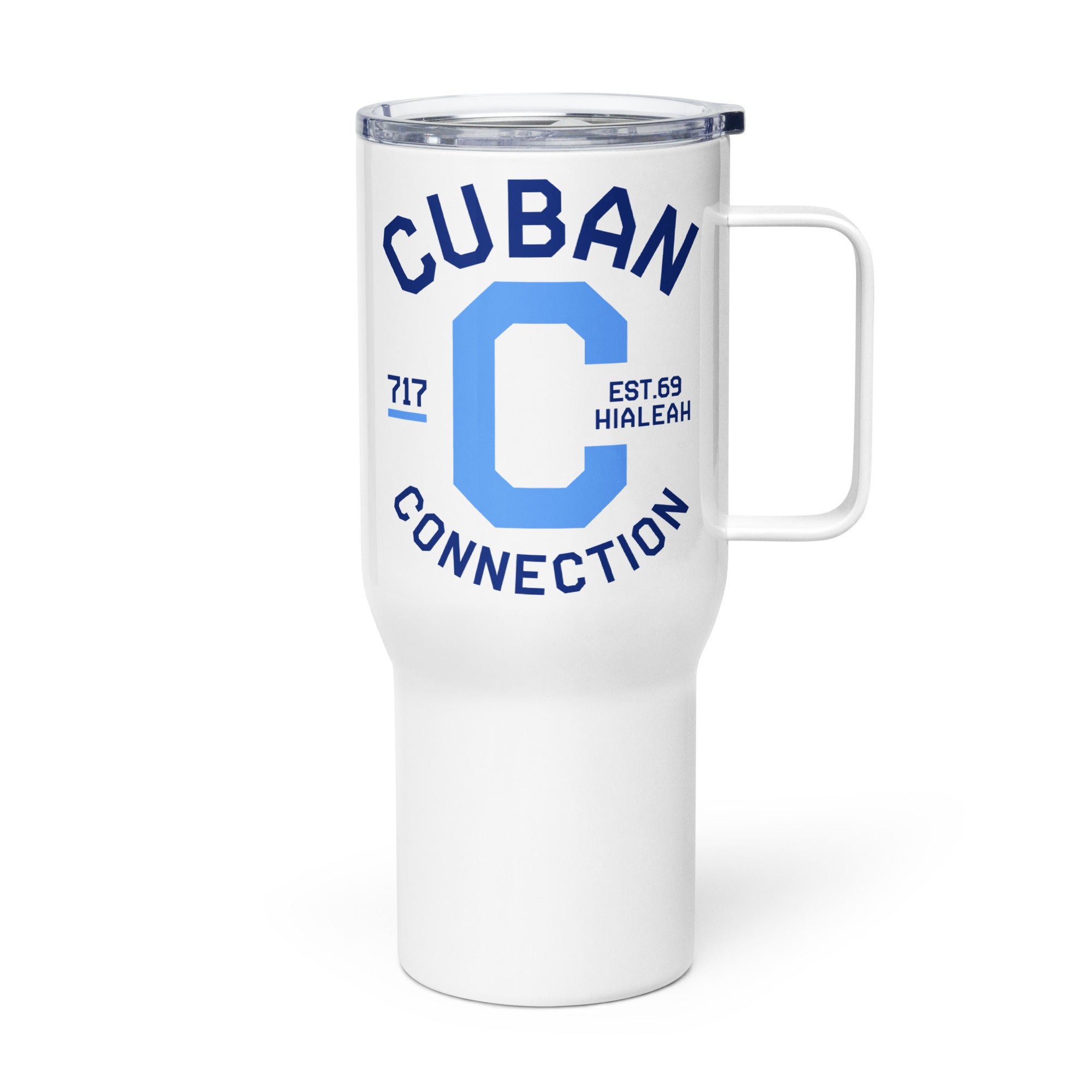 Navy & Sky Blue Logo Travel Mug