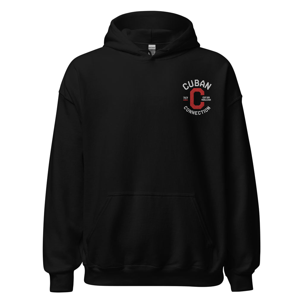Clásico White & Red Embroidered Logo Hoodie