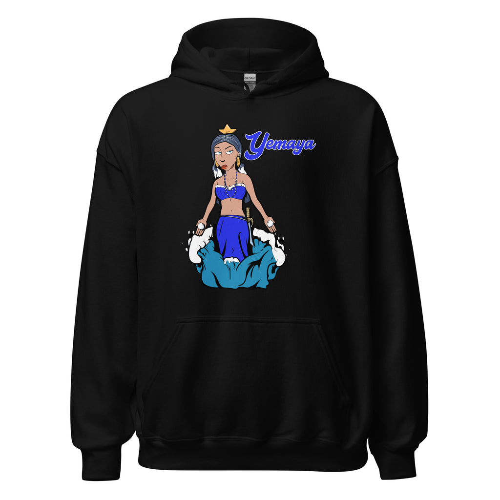 YEMOJA / YEMAYA Orisha Unisex Hoodie - outlets Ocean Blue/Wht