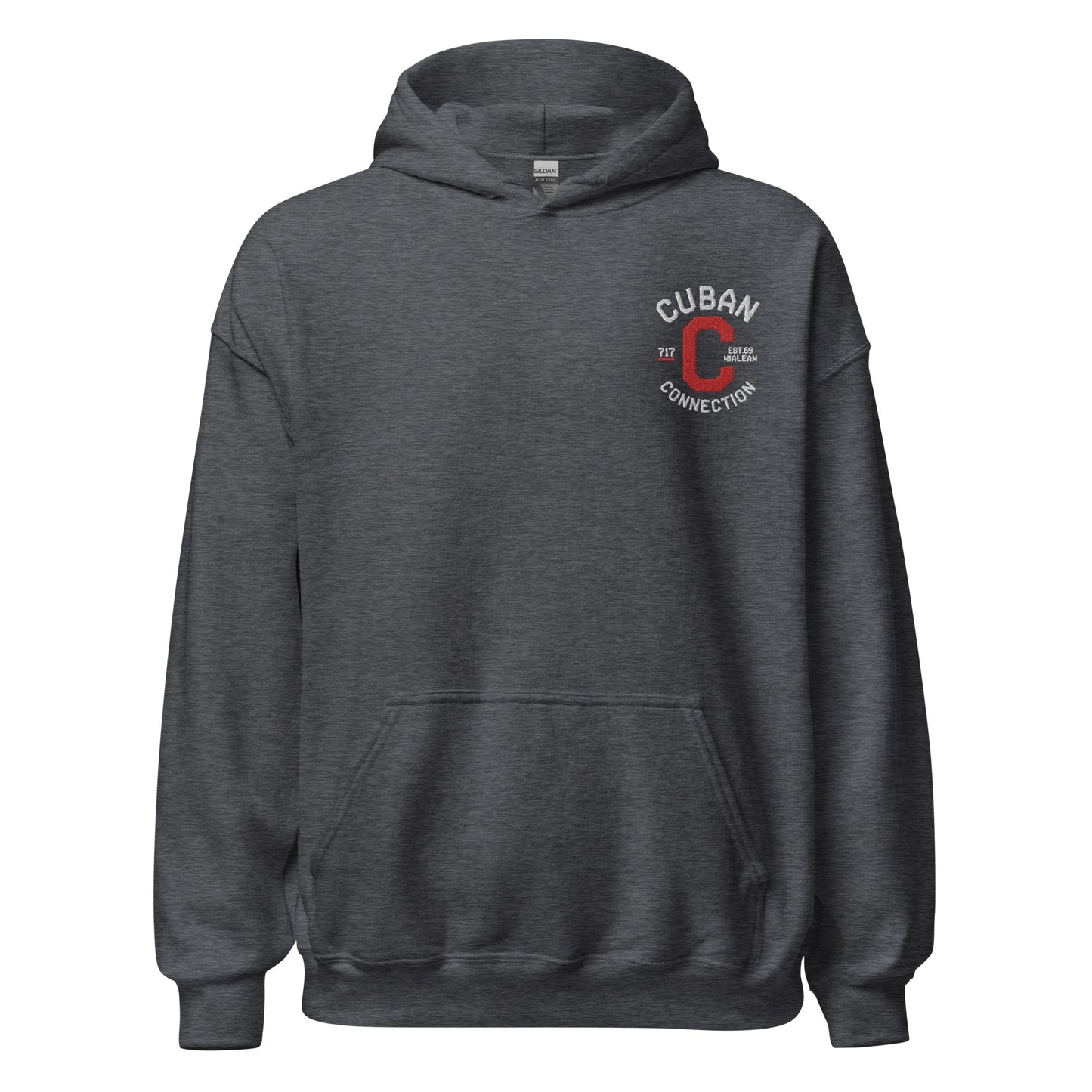 Clásico White & Red Embroidered Logo Hoodie