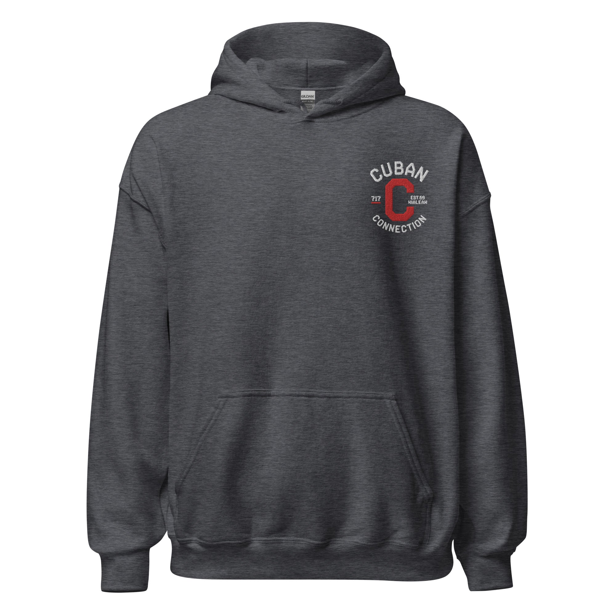 Clásico White & Red Embroidered Logo Hoodie