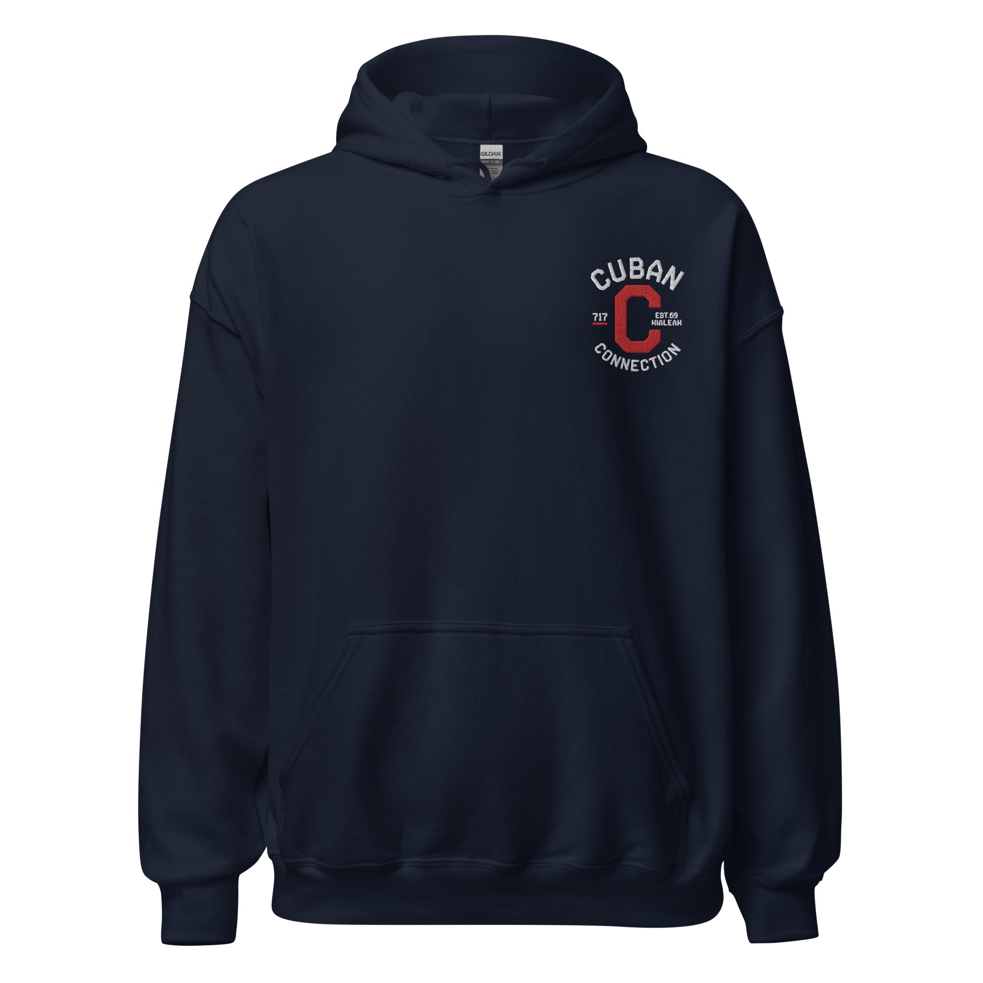 Clásico White & Red Embroidered Logo Hoodie