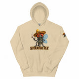 Spanish Fly hoodie Sand front with fly-only Pepito print on left upper sleeve; styled items sold separately