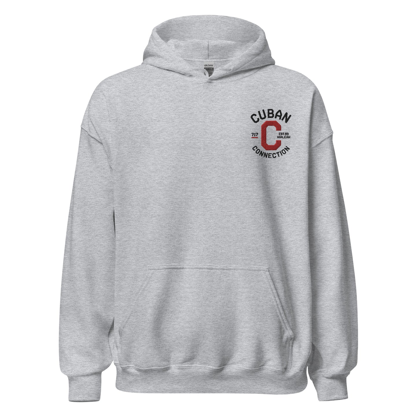 Clásico Black & Red Embroidered Logo Hoodie