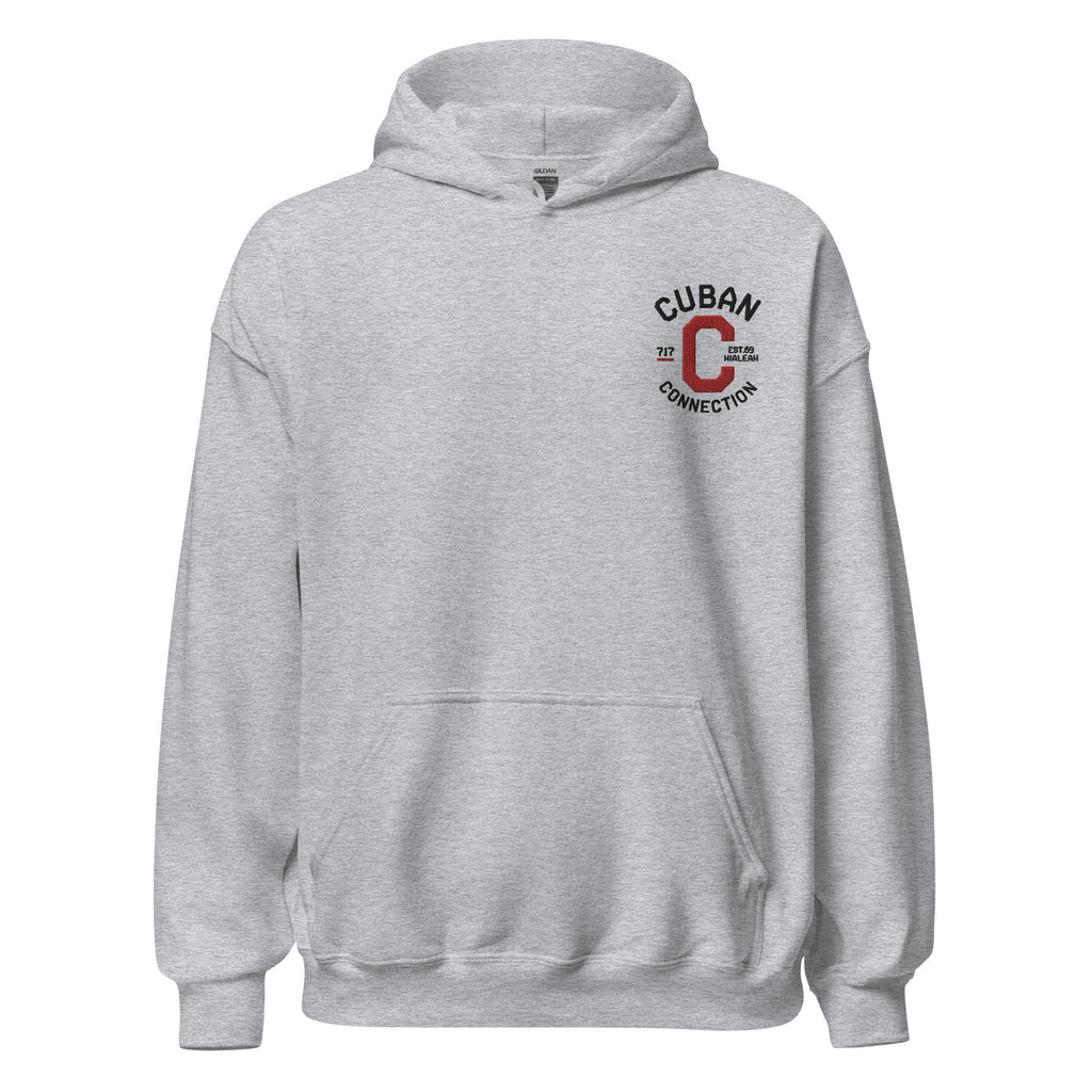 Clásico Black & Red Embroidered Logo Hoodie
