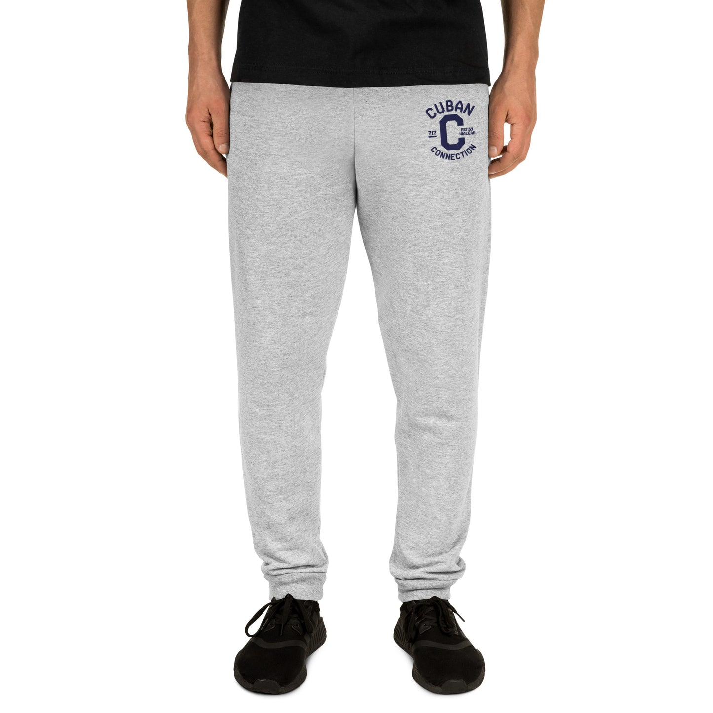 Clásico Navy Blue Embroidered Logo Joggers
