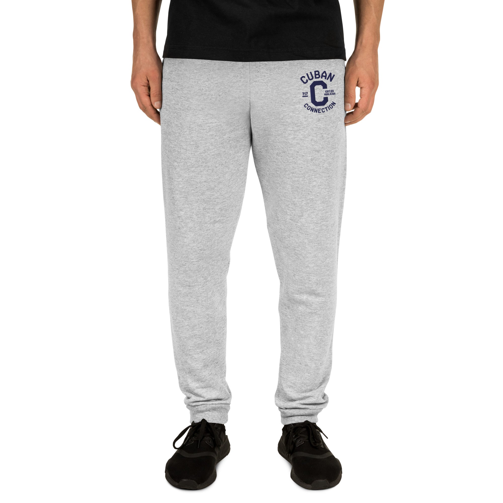 Clásico Navy Blue Embroidered Logo Joggers