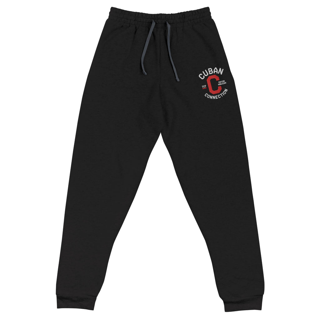 Clásico White & Red Embroidered Logo Joggers