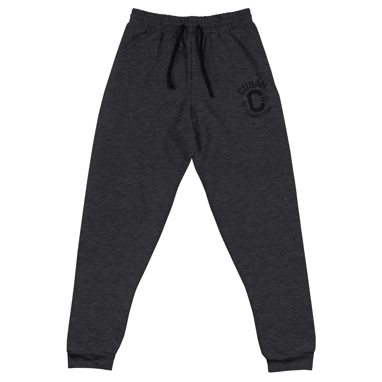 Clásico Black Embroidered Logo Joggers