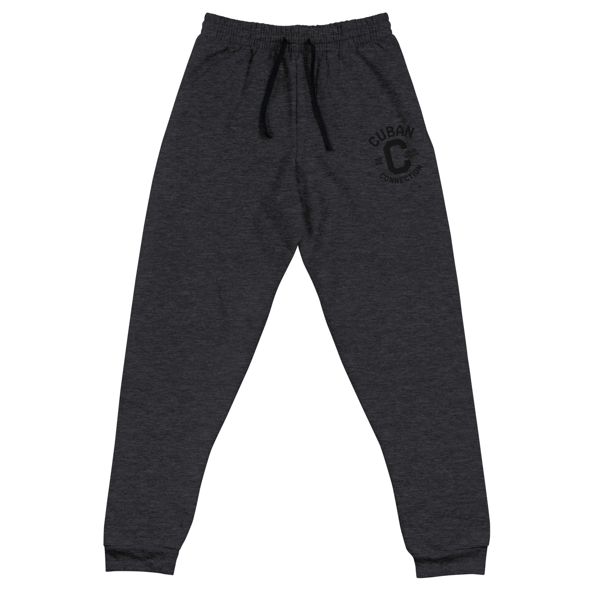 Clásico Black Embroidered Logo Joggers