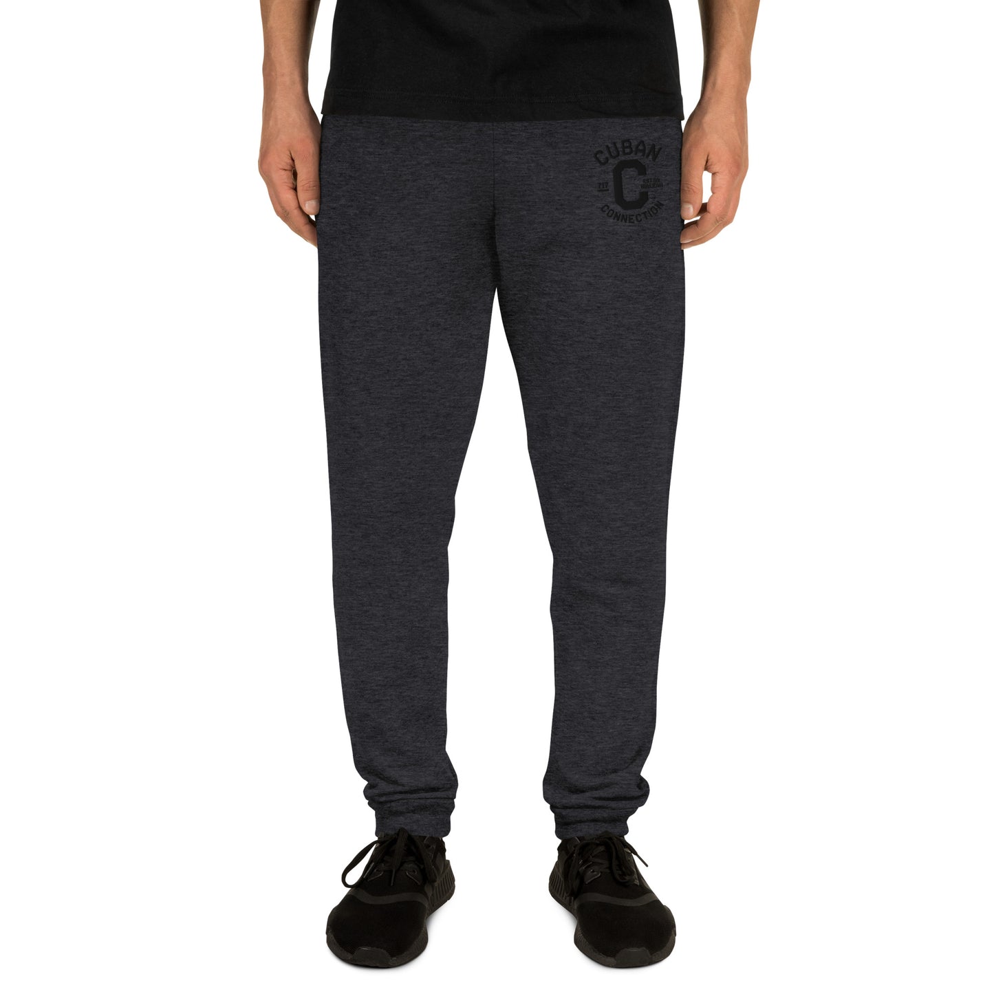 Clásico Black Embroidered Logo Joggers