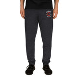 Clásico White & Red Embroidered Logo Joggers