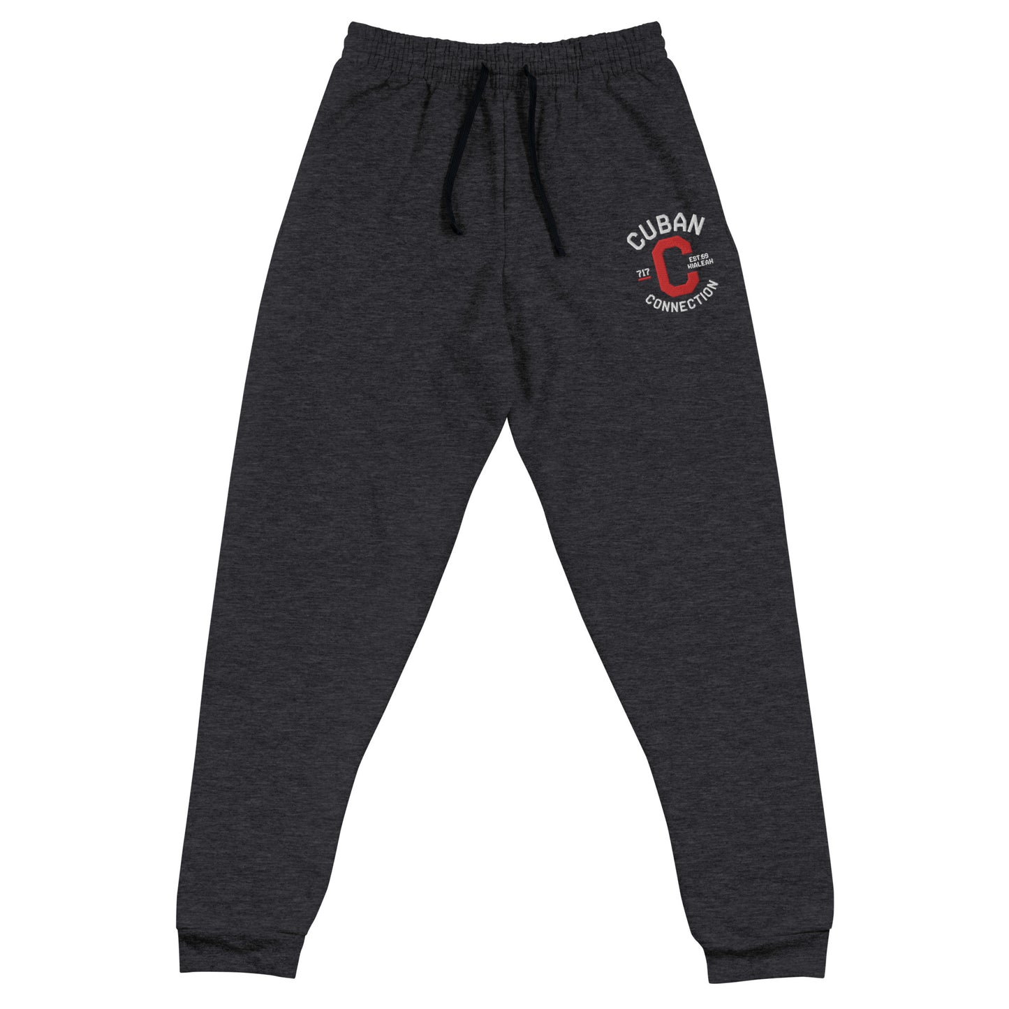 Clásico White & Red Embroidered Logo Joggers