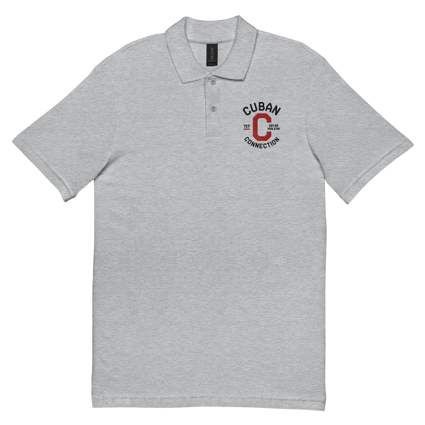 Clásico Black & Red Logo Embroidered Polo Shirt