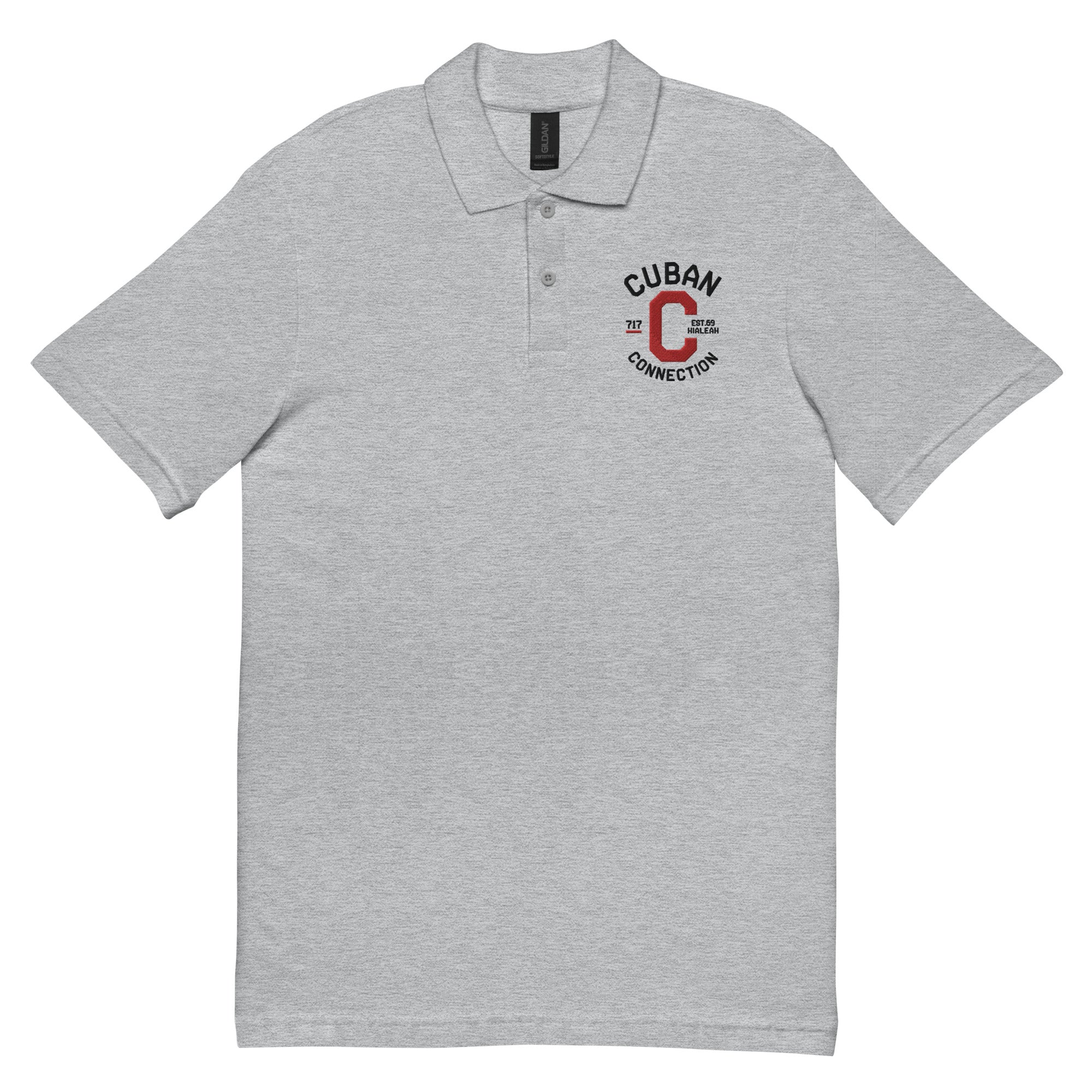 Clásico Black & Red Logo Embroidered Polo Shirt