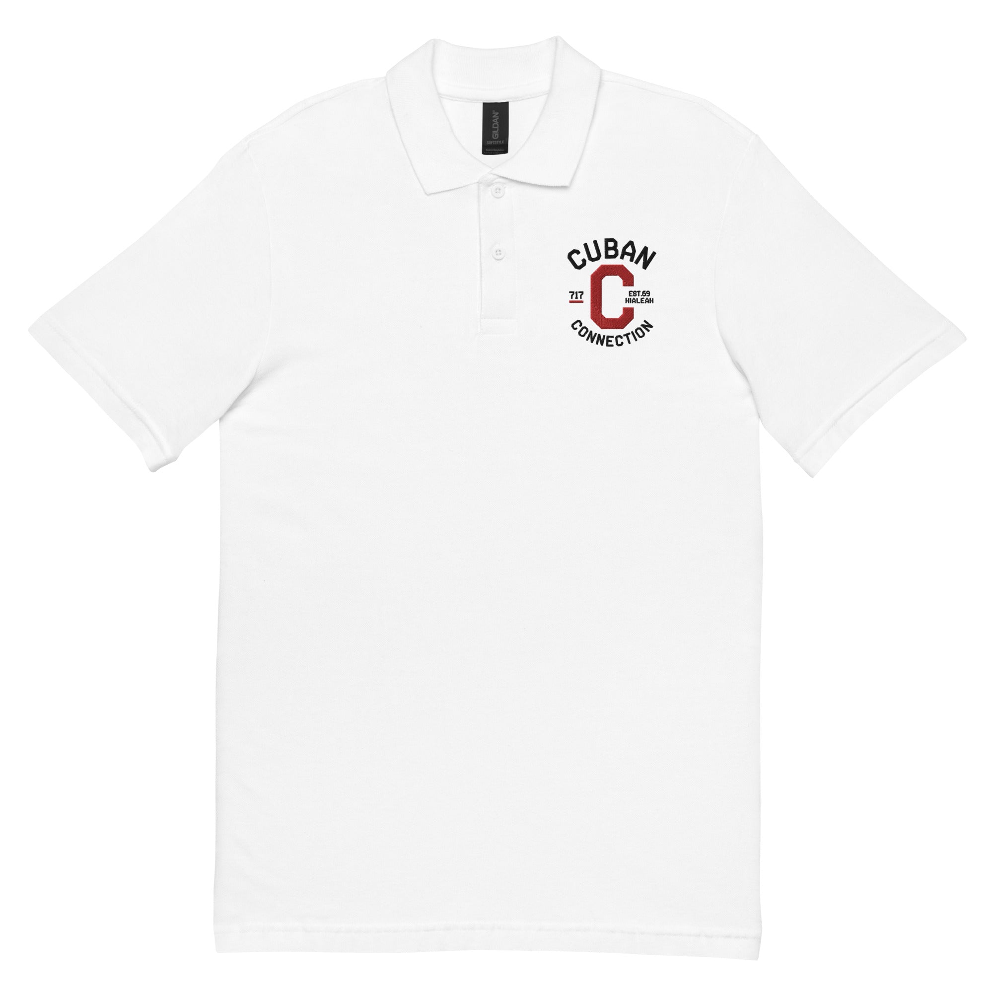 Clásico Black & Red Logo Embroidered Polo Shirt