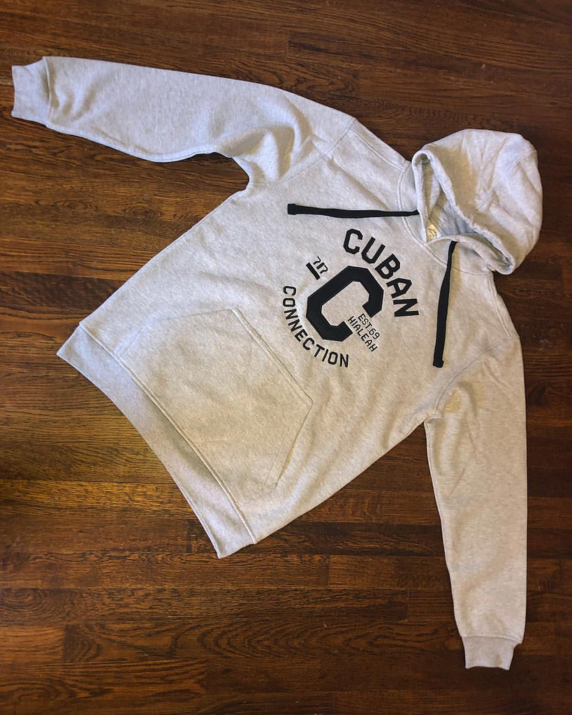 Classic Grey & Black Embroidered Hoodie