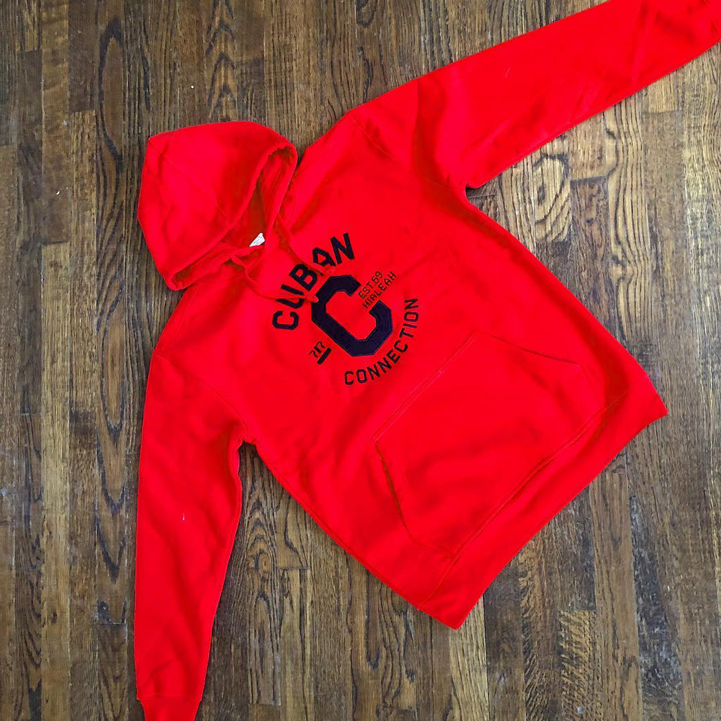 Classic Red & Black Embroidered Hoodie