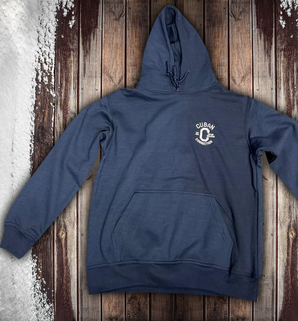 Limited Edition Navy Blue & White OG Logo Embroidered Hoodie