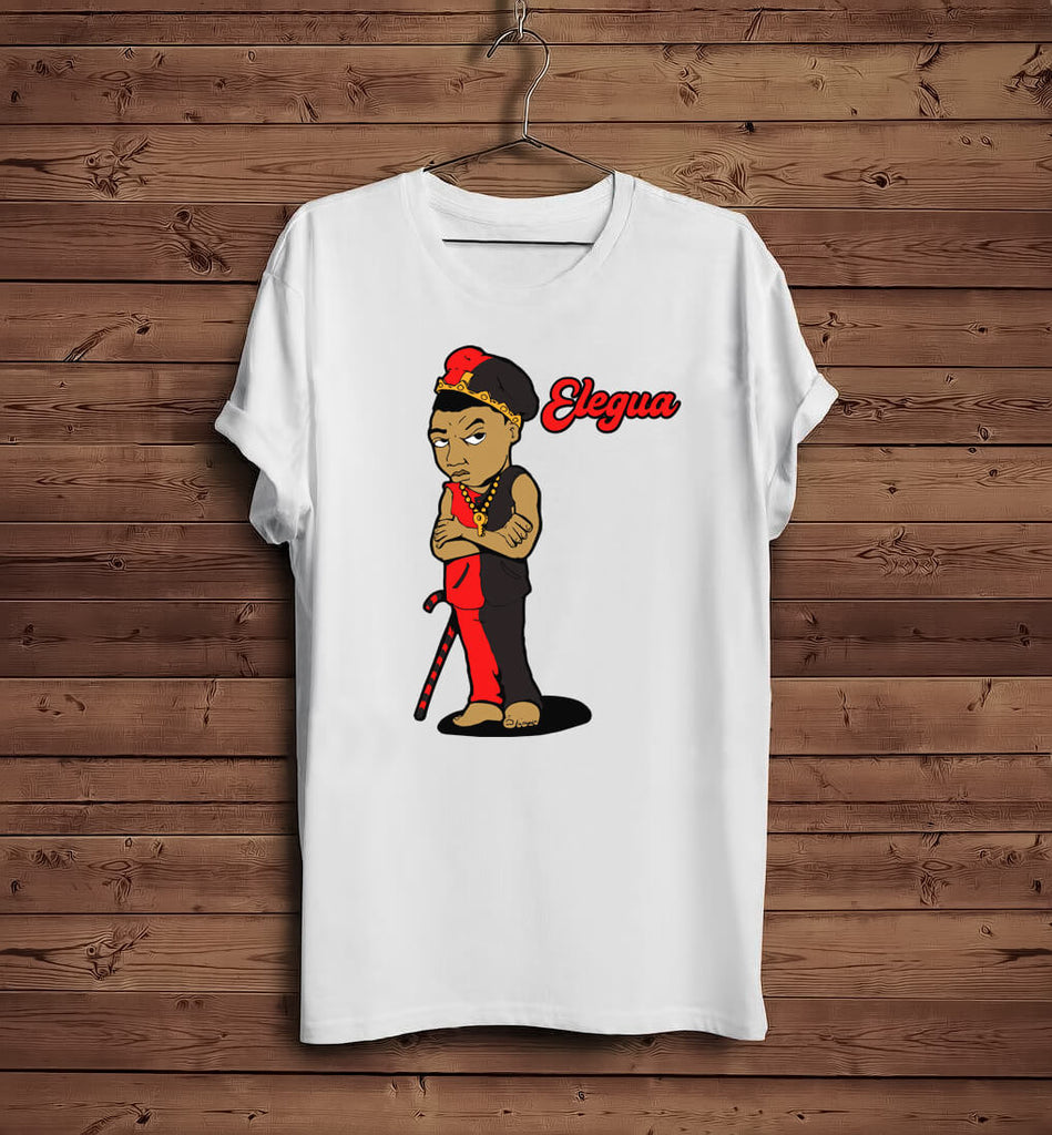 Orisha White T-Shirt with Eleguá Artwork