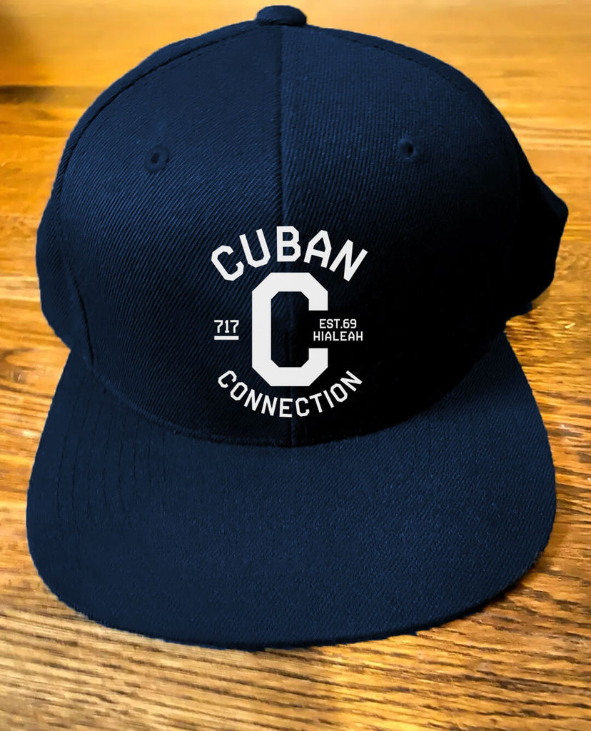 Navy Blue SnapBack Hat with Classic Logo White Embroidery