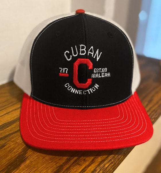 Cuban Connection 717 - Black & Red Trucker Hat with Classic Logo